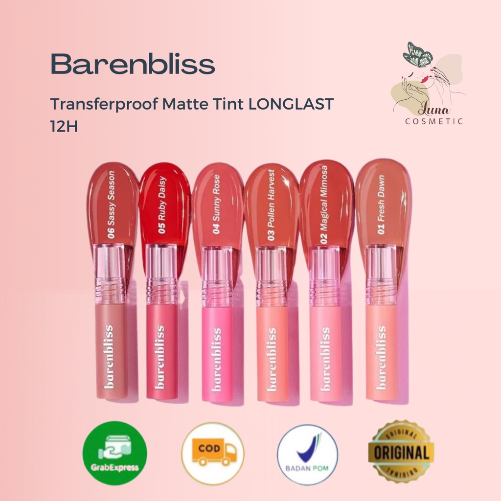 [New Launch] BNB barenbliss Korean Bloomatte Full Bloom Transferproof Matte Tint LONGLAST 12H TRANSFERPROOF