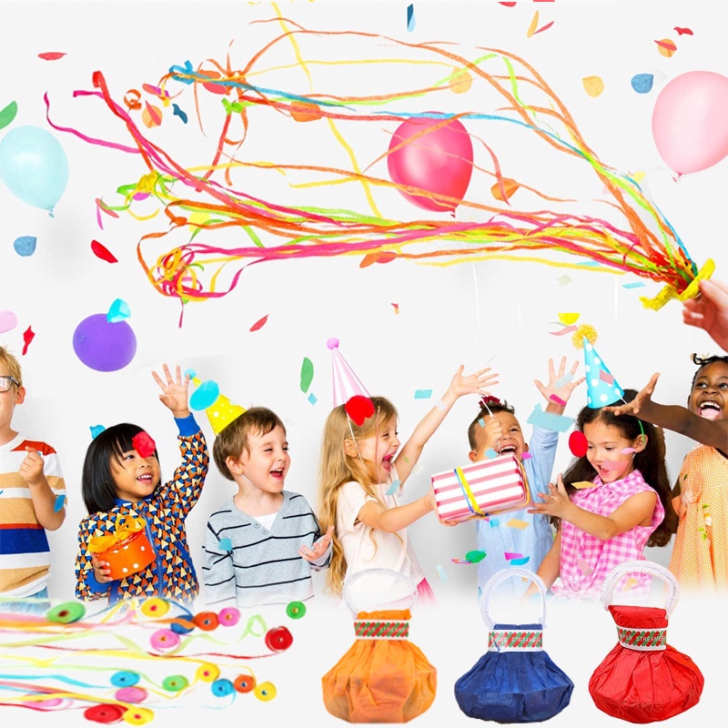 5 Pcs Party Hand Throw Streamer Confetti Kertas Ajaib Perayaan Pernikahan Tahun Baru Ulang Tahun Natal Party Dekorasi Aksesoris Alat Peraga Sulap