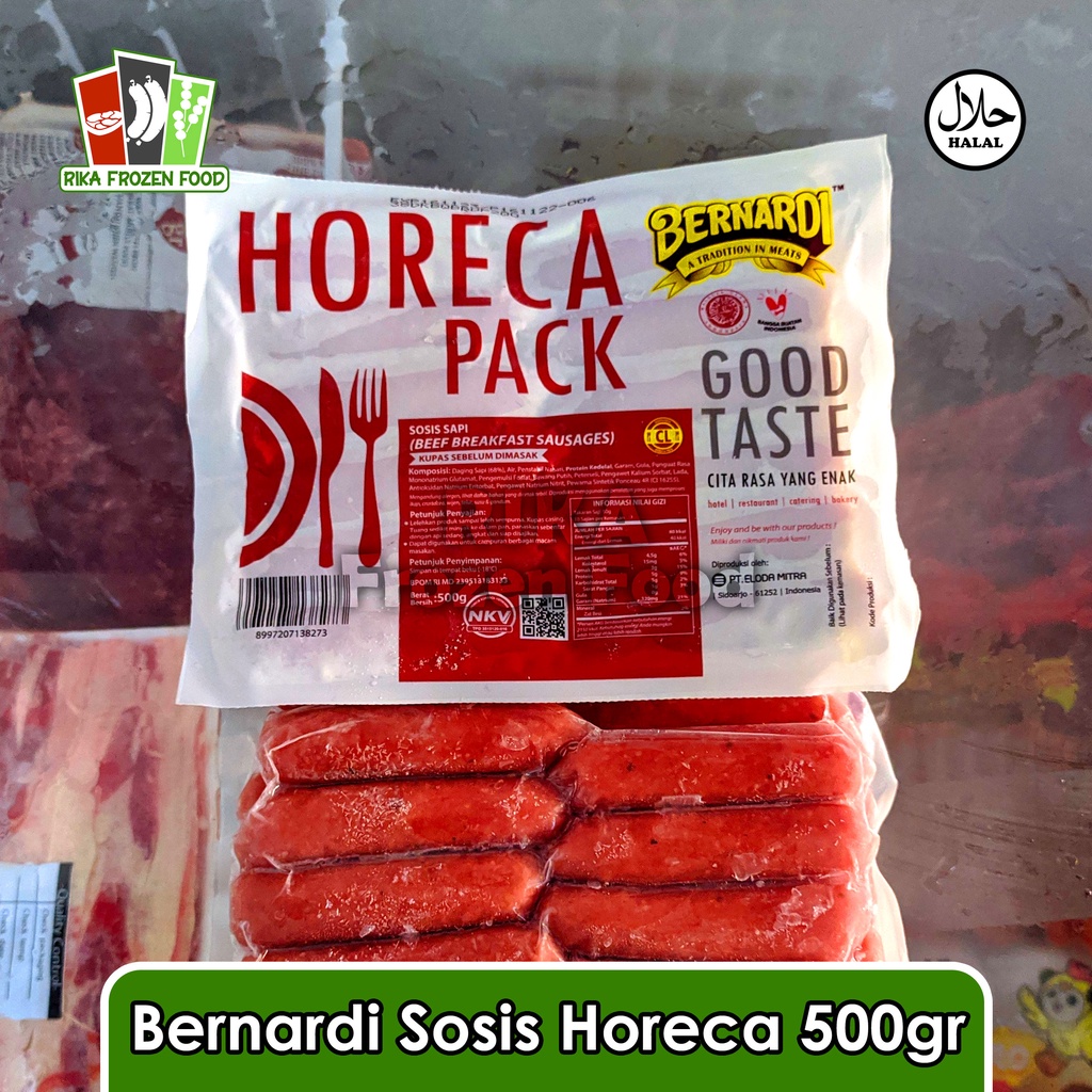 

Sosis Bakar Sapi Bernardi Horeca Pack CL 500gr (Kupas)