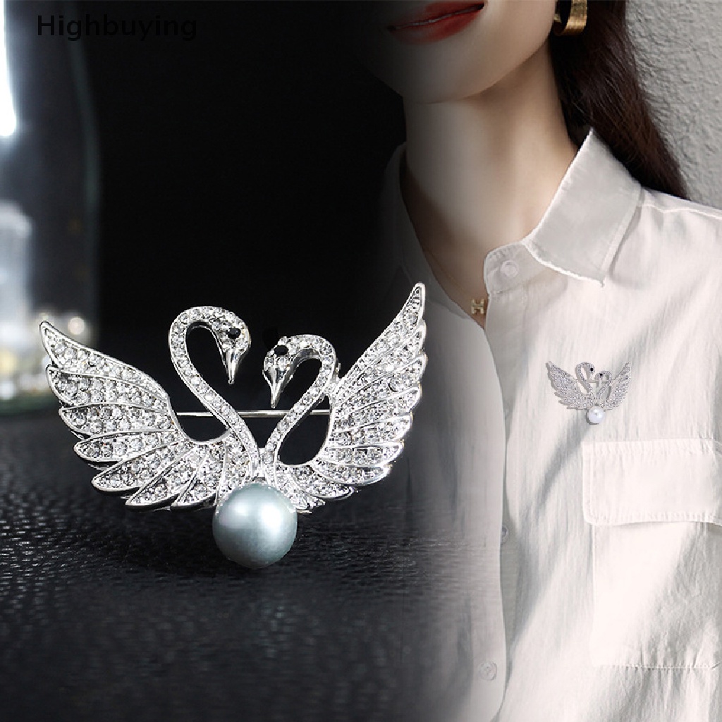 Hbid Berlian Imitasi Mutiara Swan Bros Pesta Pernikahan Untuk Wanita Pakaian Brooch Aksesoris Glory