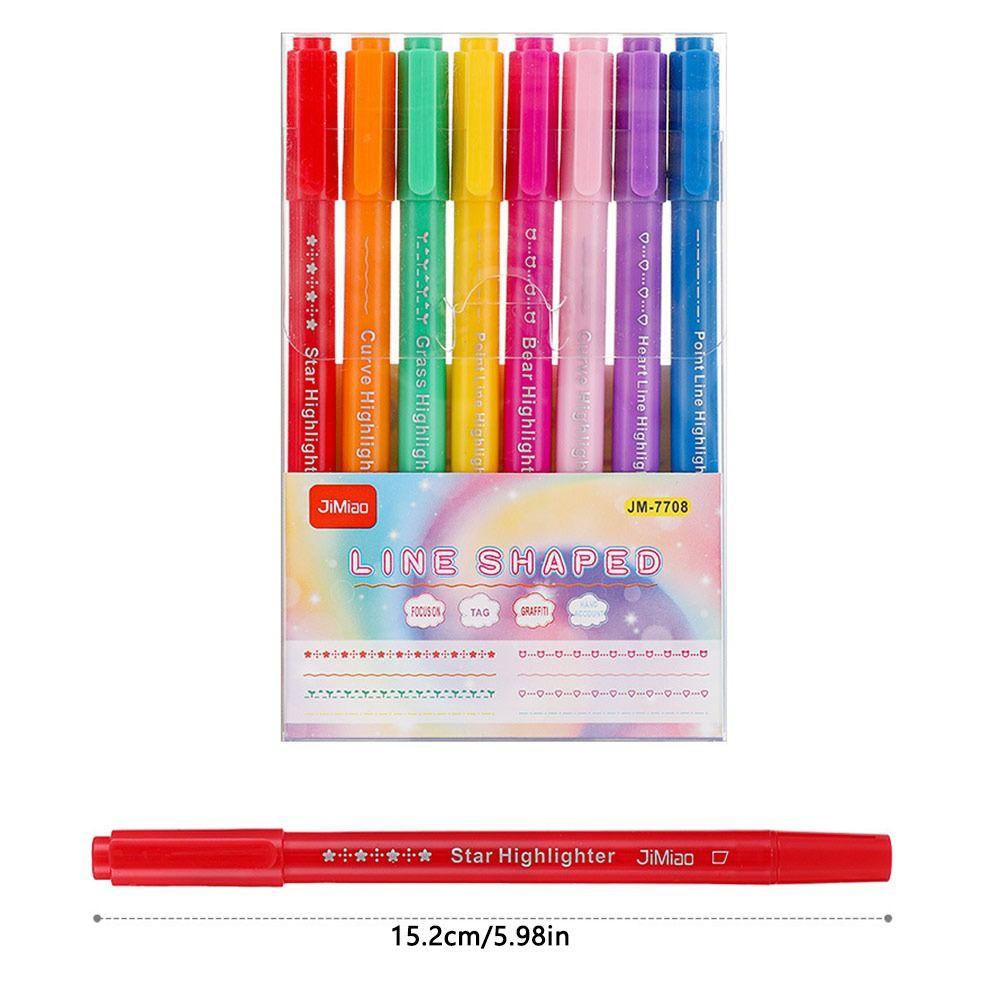 R-flower 8Pcs Curve Stabilo Pen Alat Menggambar Garis Kurva Berbentuk Bunga Natal Terintegrasi Stabilo Warna