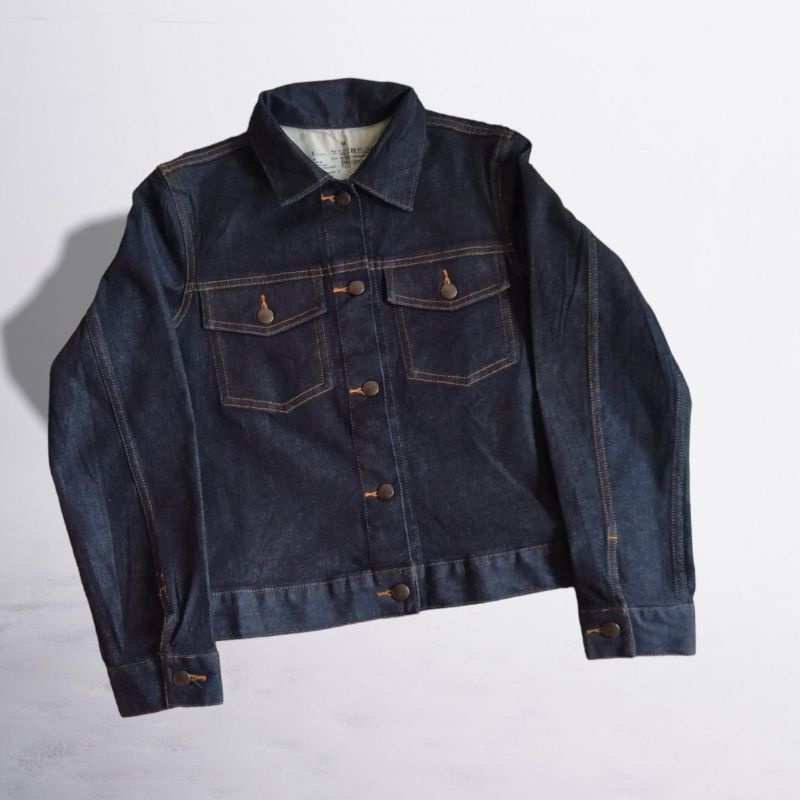 muji japan trucker denim stretch / jacket jaket jeans uniqlo selvedge