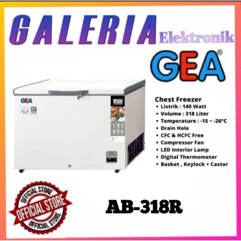 CHEST FREEZER BOX GEA AB-318R /  AB 318 R / 318 LITER