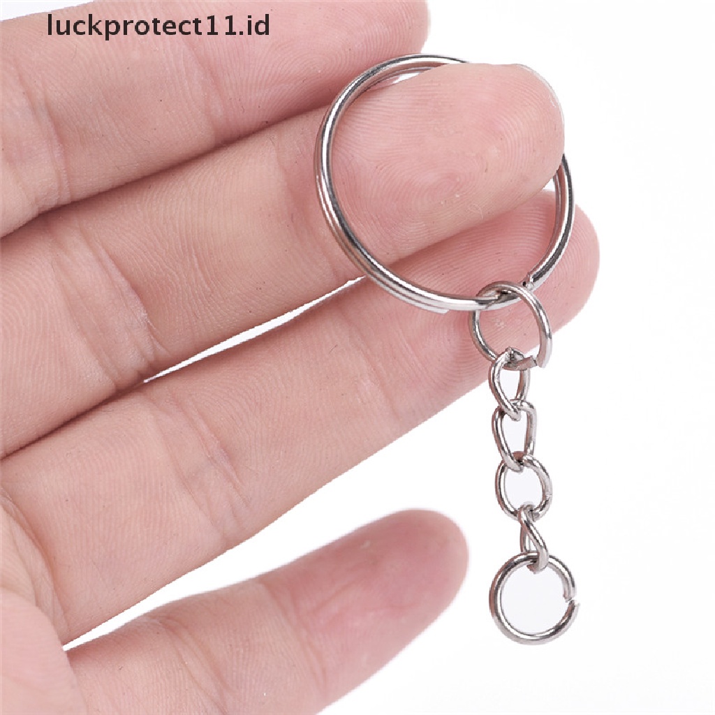 /Fashion Hot// Fashion// 50PCS 25mm Dipoles Perak Keyring Gantungan Kunci Split Ring Rantai Pendek Key Rings DIY.