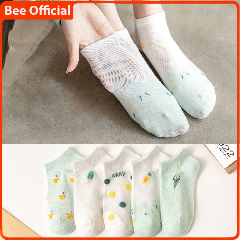 BEE - Kaos Kaki  Semata kaki / Ankle Sock Motif Ice Cream karakter lucu kaos kaki fashion SC 33