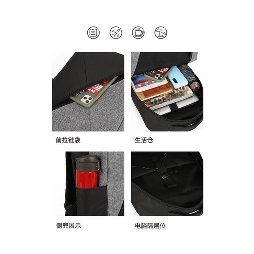 TAS BACKPACK/TAS 3IN 1 DENGAN COLOKAN HEADSET &amp; CHARGER/TAS RANSEL 08