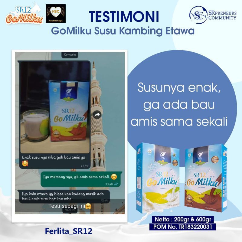 

SUSU KAMBING GOMILKU SR12 | SUSU PENGGEMUK BADAN 200 GRAM GOMILKU SR12