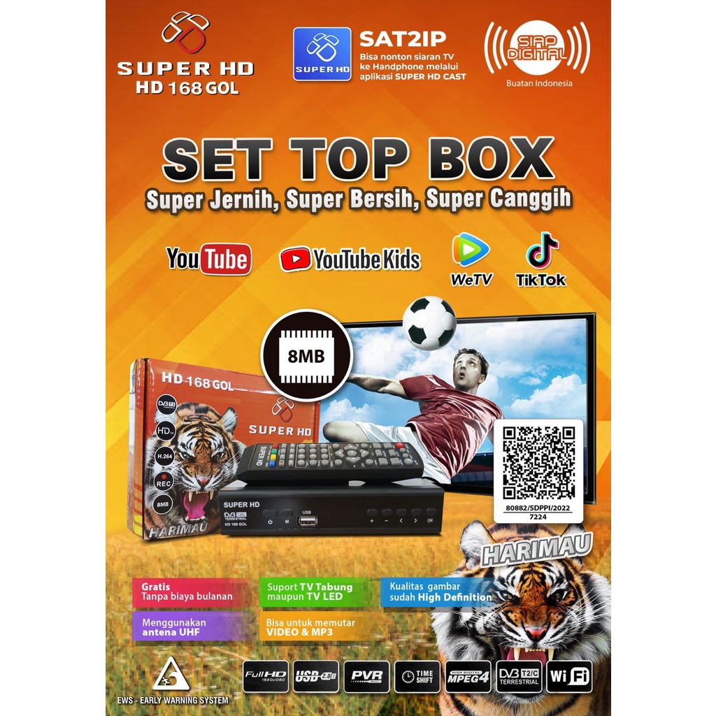 STB Set Top Box TV Digital Super HD 168 DVB T2 Penerima TV Digital - 501590