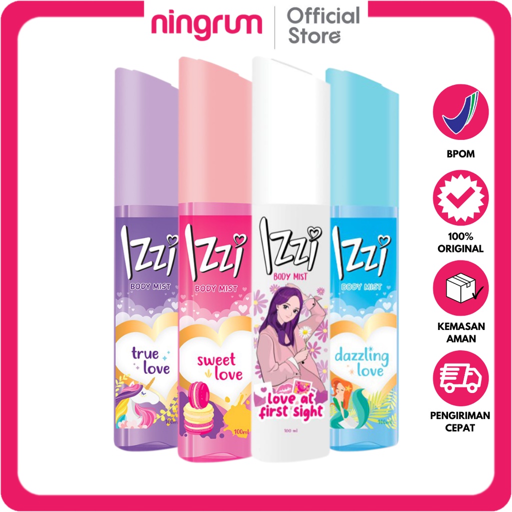 Ningrum - IZZI Body Mist Spray Cologne 100ml | Eau De Parfume Spray Parfum Wanita Wangi Tahan Lama Original BPOM - 7801