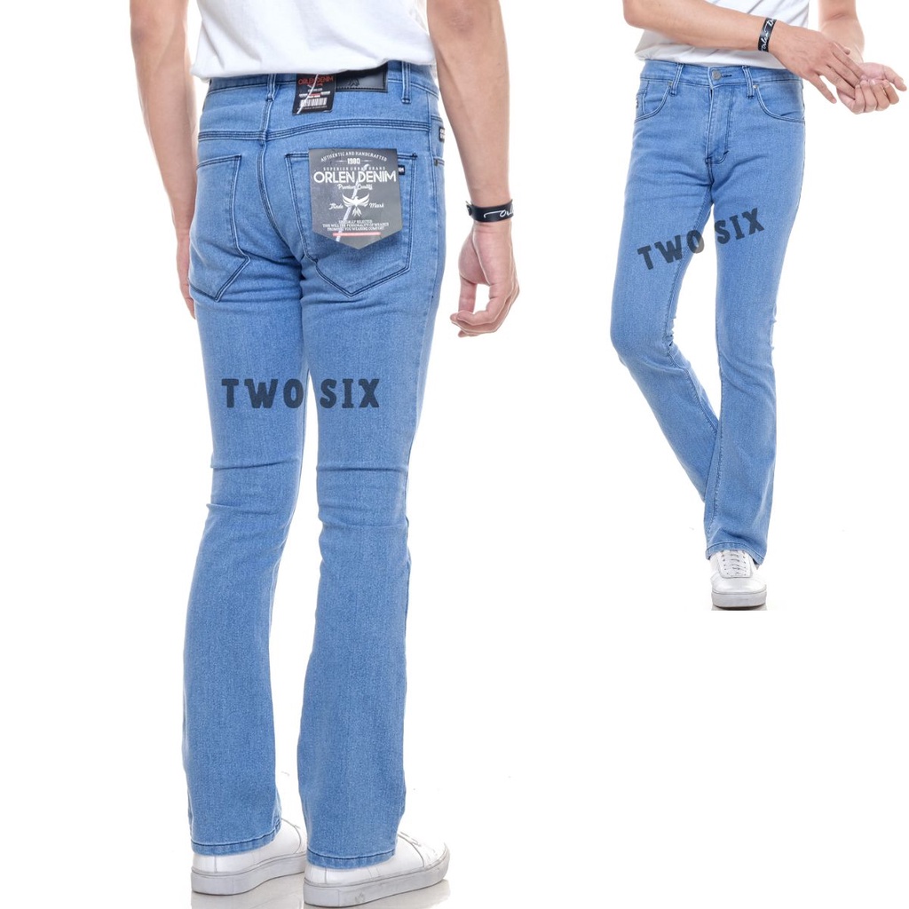Celana Jeans Cutbray Orlen Denim Bahan Melar Original Vintage Celana Panjang Pria Semi Cutbray Lepis