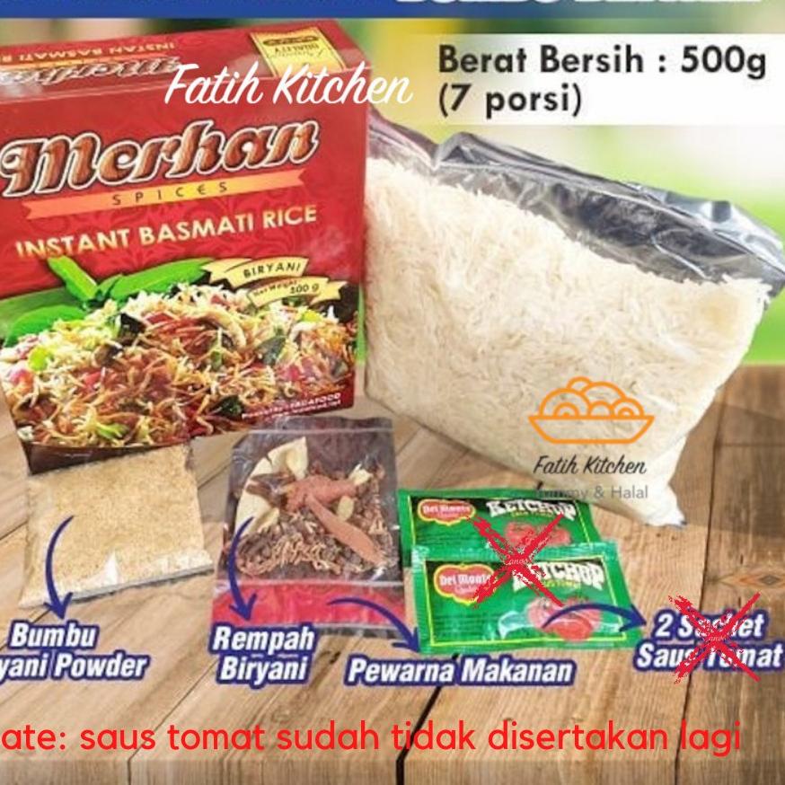 

BISA COD ✔️Merhan Nasi Briyani Original 500 gram - Paket Beras Basmati dan Bumbu Biryani - Merhan Briyani|KD5