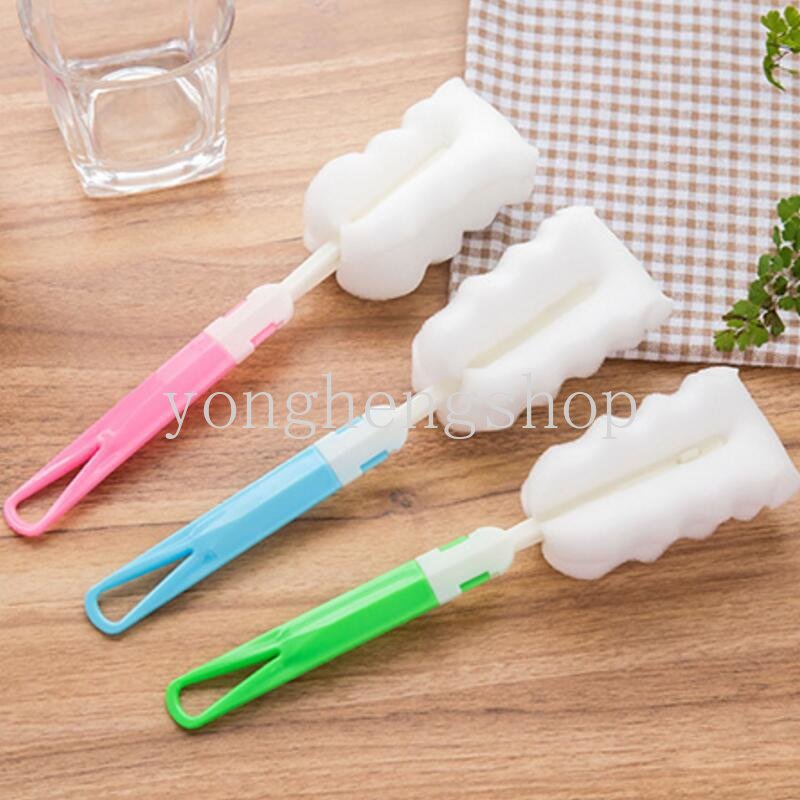 3pcs/set Sikat Spons Botol Bayi Dot Sikat Pembersih Sedotan Brushes Alat Cuci Gelas Botol Dapur