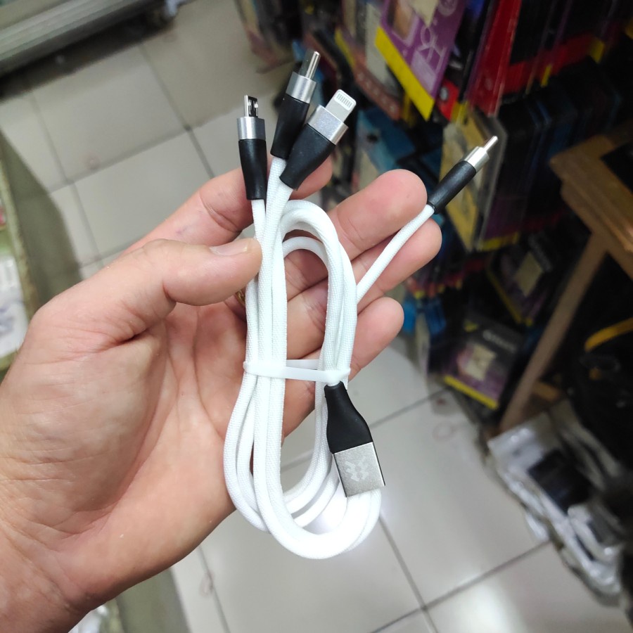 KABEL HK QUICK CHARGER 3in1 2.4A CA-D51 ORIGINAL MANTUL MURAH MERIAH