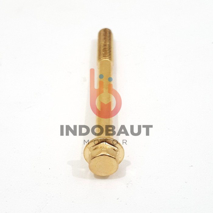 Flange Bolt Baut Blok Mesin 6x60 Kunci 8 Gold