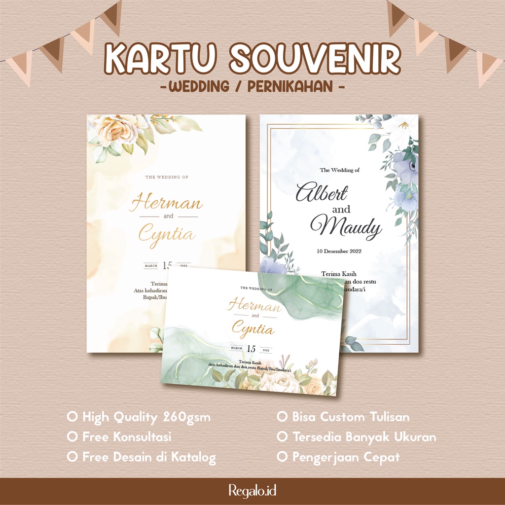 [Kartu Souvenir Wedding] Souvenir Card Pernikahan Custom | Kartu Pernikahan | Thank You Card