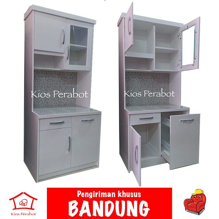 {OkaStore} Lemari makan 3 pintu teakblok / rak dapur / lemari sayur / rak piring - 2 pintu Diskon