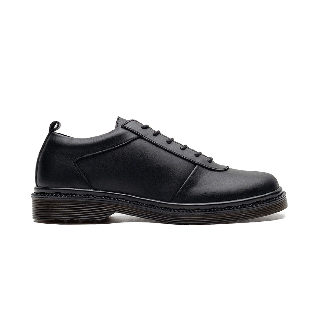 LOW SVEND BLACK ORIGINAL x GREATA Sepatu Kulit Sapi Asli Hitam Pria Formal Casual Pantofel Tali Kerja Kantor Dinas Resmi Guru Kantoran Pesta Undangan Wedding Kondangan Nikah Wisuda Kuliah Modern Derby Oxford Genuine Leather Footwear Keren Terbaru Kekinian