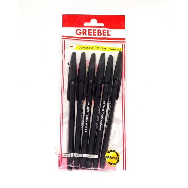 

Greebel Ballpen Technoline 0.5 Black (6 Pcs/Set) Crd gram33 Kualitas Baik