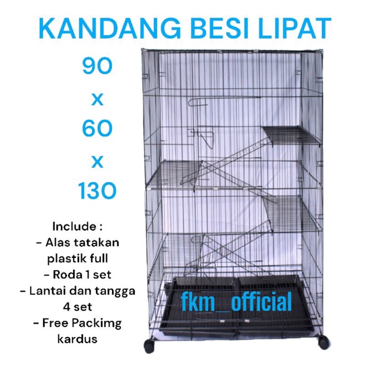 Kandang kucing tingkat 4 90x60x130