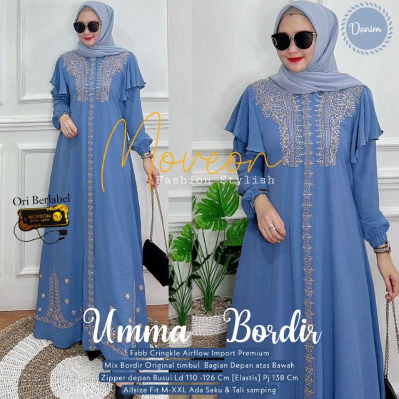 Umma maxy dress Malika maxy gamis bordir athaya
