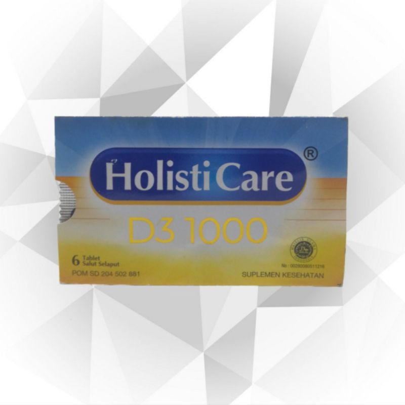 holisticare D3 1000IU 1strip 6tablet suplemen makanan vitamin obat holisti care