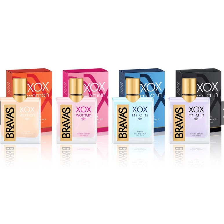 BRAVAS Parfum Pria 100 ML XOX Man Eau De Parfum HALAL Perfume Spray Lelaki EDP Ori Black dan Blue