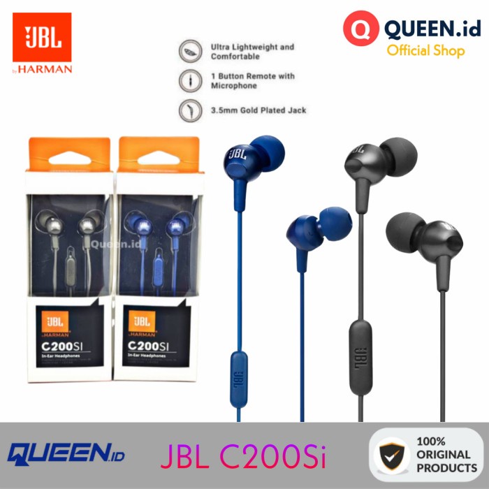 Hef Jbl C200Si By Harman Headset True Stereo Bass / Headset Jbl C200 Si