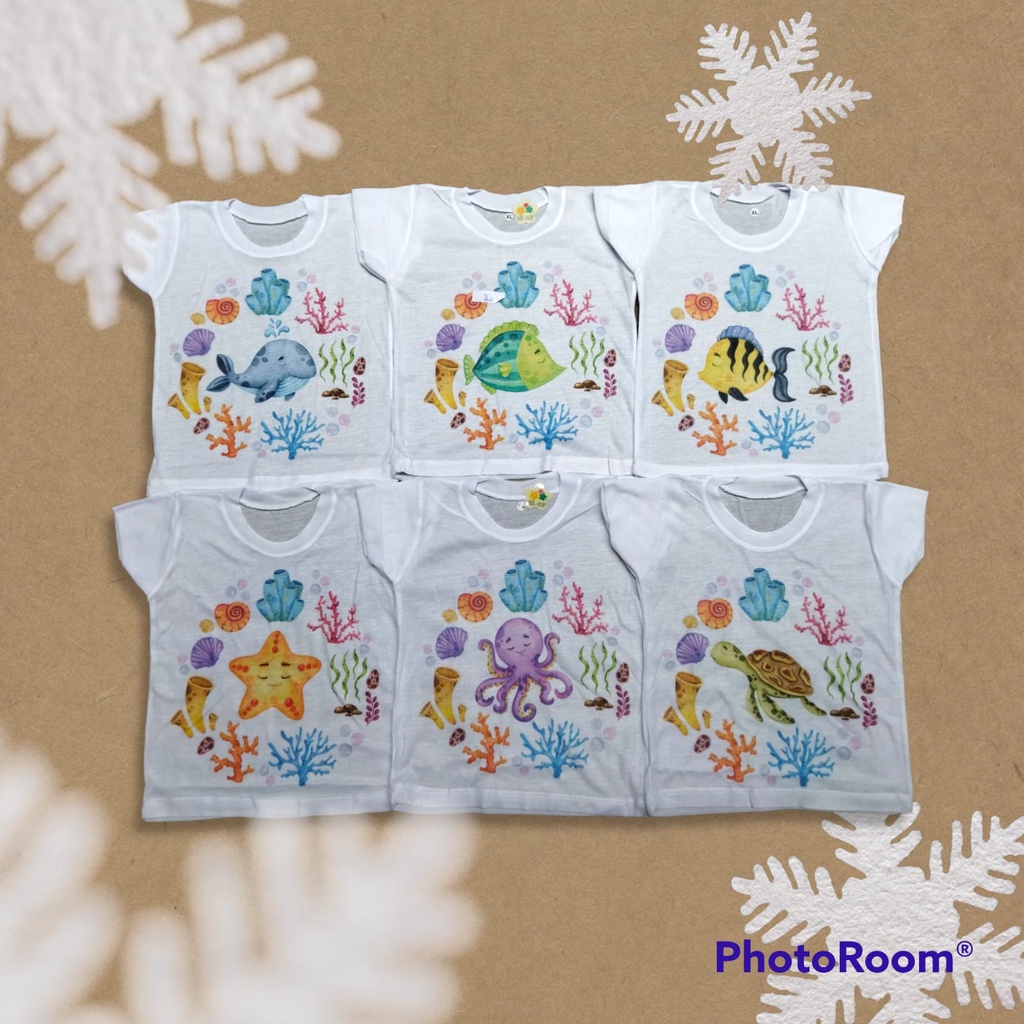 Kaos OBLONG Bayi Setali Harian Oneck Motif Karakter PUTIH Murah Usia 0 sd 16 Bulan
