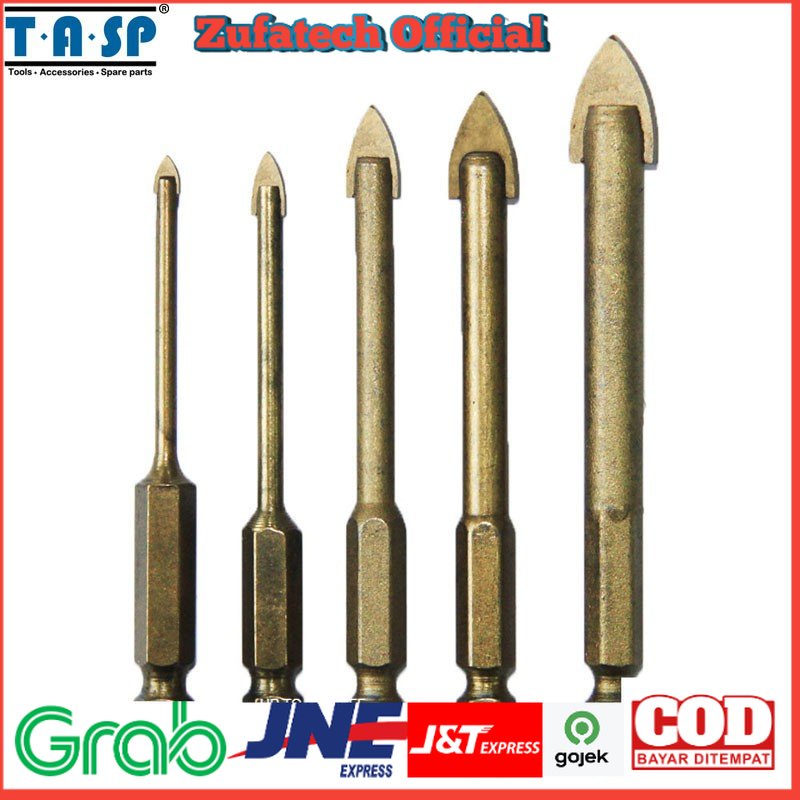 TASP Mata Bor Tungsten Drill Bit 4 5 6 8 10mm 5 PCS - MGDK002 - Golden