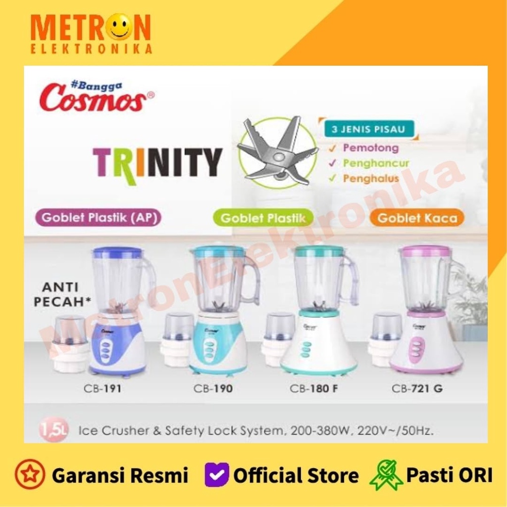 COSMOS CB 190 BLENDER PLASTIK 1.5 LITER