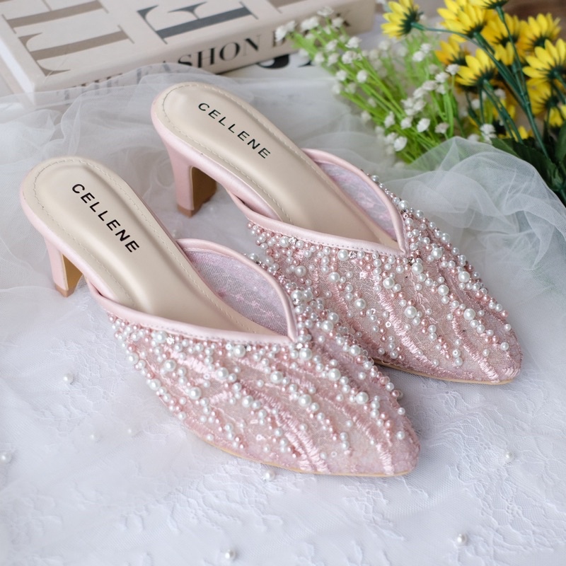 CELLENE Agypt Beads 7cm (Etalase 2) / wedding shoes brokat payet