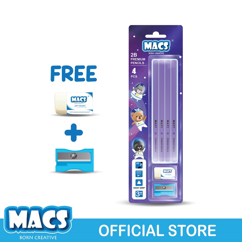 

MACS Pensil 2B Premium Segitiga 4CT Violet