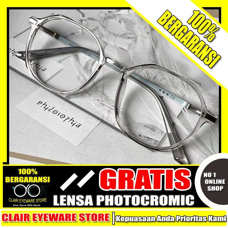 Clair Eyeware CO 92 Optik Melawai Frame Kacamata Plastik Blueray Photocromic Anti Radiasi Hp Kompute