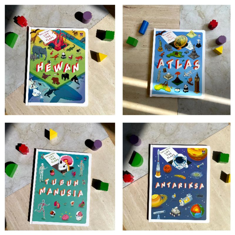 buku terjemahan ensiklopedia lift the flap tubuh / atlas / hewan / antariksa / mesin (buku Bip)