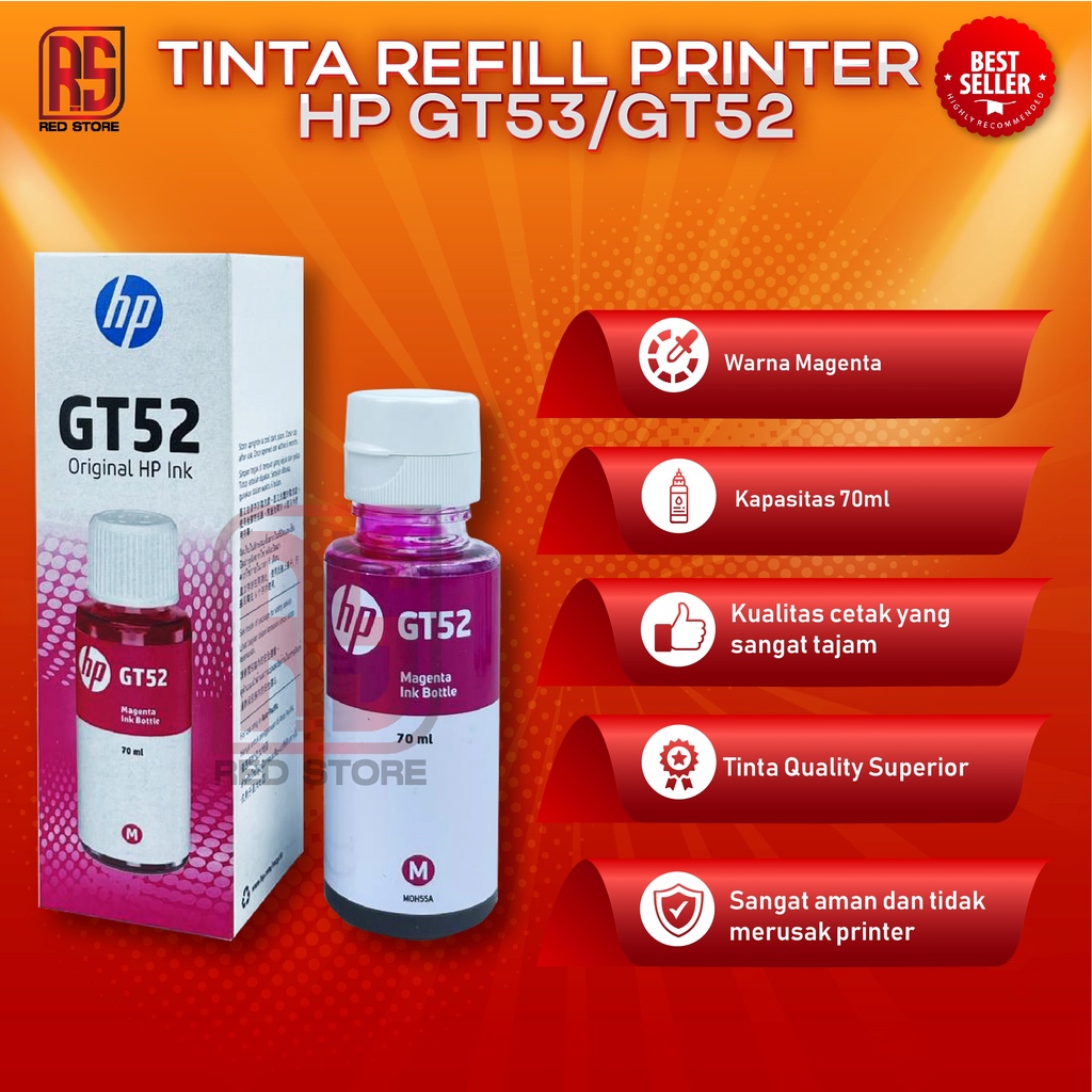 1 SET 4 PCS Tinta HP GT53 GT52 For Printer GT 5810 L9U63A GT 5820 M2Q28A Kemasan Baru