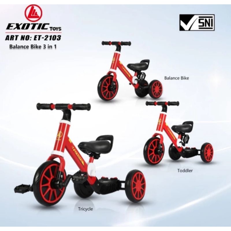 Sepeda Roda Tiga Anak Balance Bike Exotic Et-2103