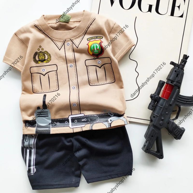 BAJU KOSTUM POLISI ANAK COWOK SETELAN SERAGAM POLISI ANAK LAKILAKI  UNTUK USIA 1-10TAHUN
