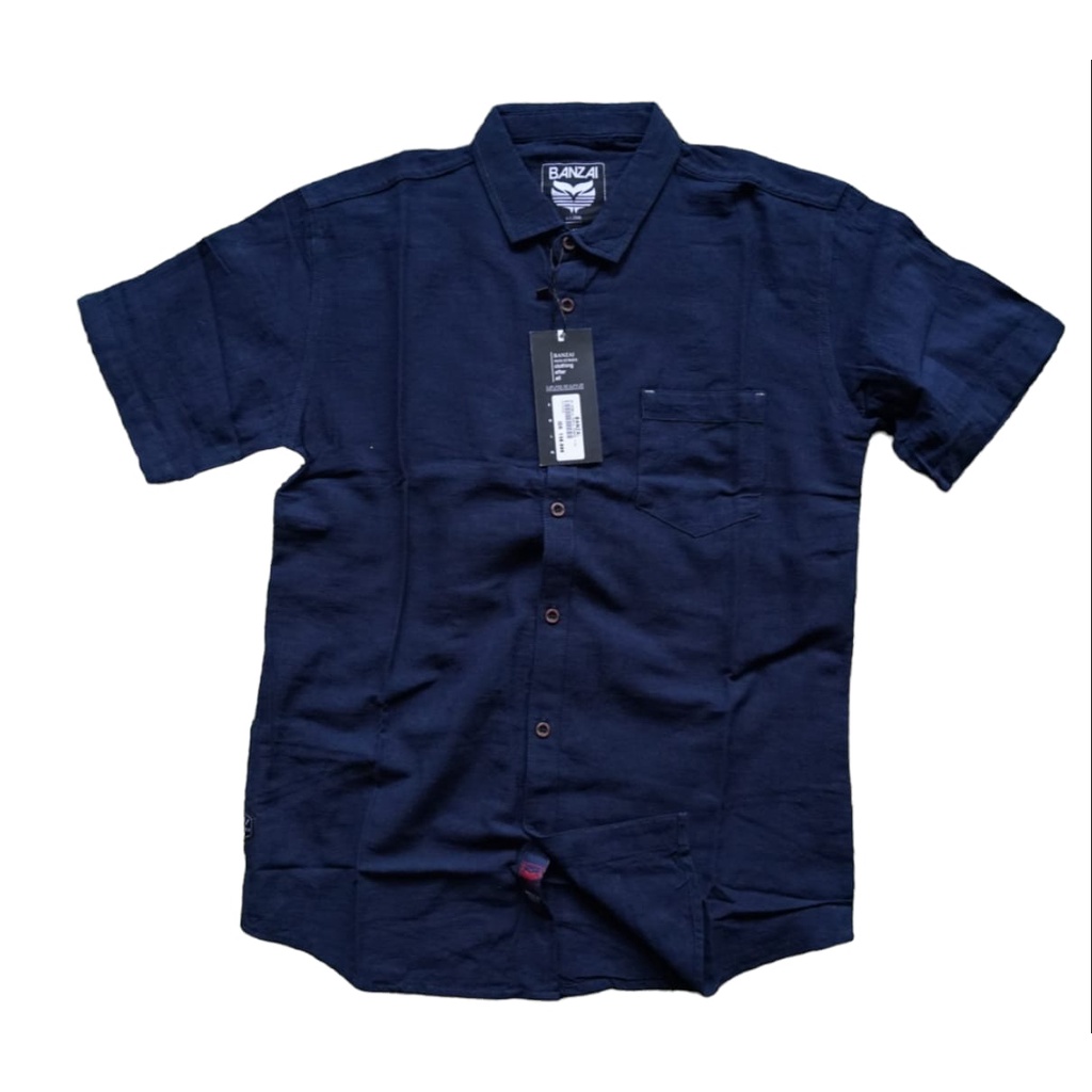 Baju Koko Kurta rockcable Lengan Pendek Dewasa Atasan pria Muslim Lebaran Koko Modern Kemeja Tangan Kantong Katun Cotton