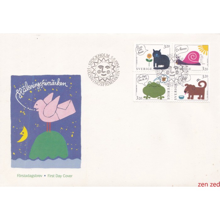 

A447 Perangko Swedia FDC 1994 Greetings Stamps 1 Pcs