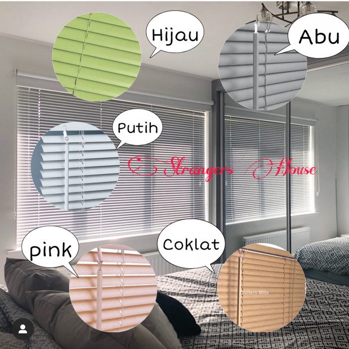 KERAI PLASTIK TIRAI JENDELA GULUNG ROLLER BLIND HORIZONTAL BLIND KREI