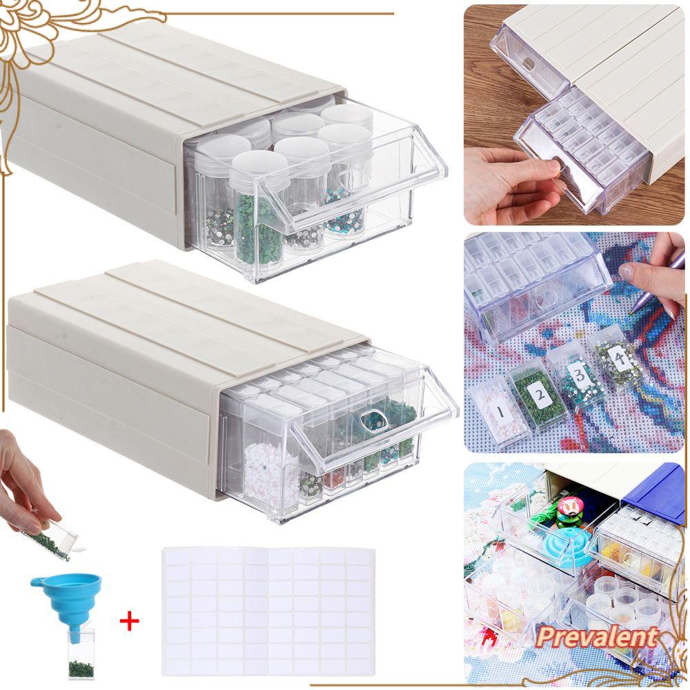 Preva Manik-Manik Wadah Penyimpanan Manik-Manik Laci Corong Silikon Botol Bor Lukisan Berlian 5D