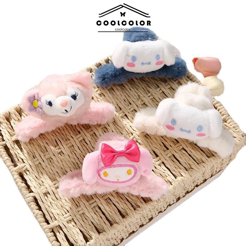 COD❤️Jepit Rambut Kartun Lucu Sanrio Korea Jepitan Rambut Bahan Wol Bulu Aksesoris Rambut- cl