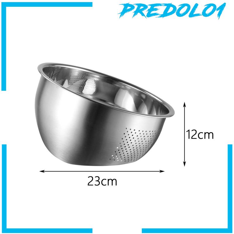 [Predolo1] Stainless Steel Kitchen Colander Strainer Colander for Carrots Tomatoes Meat