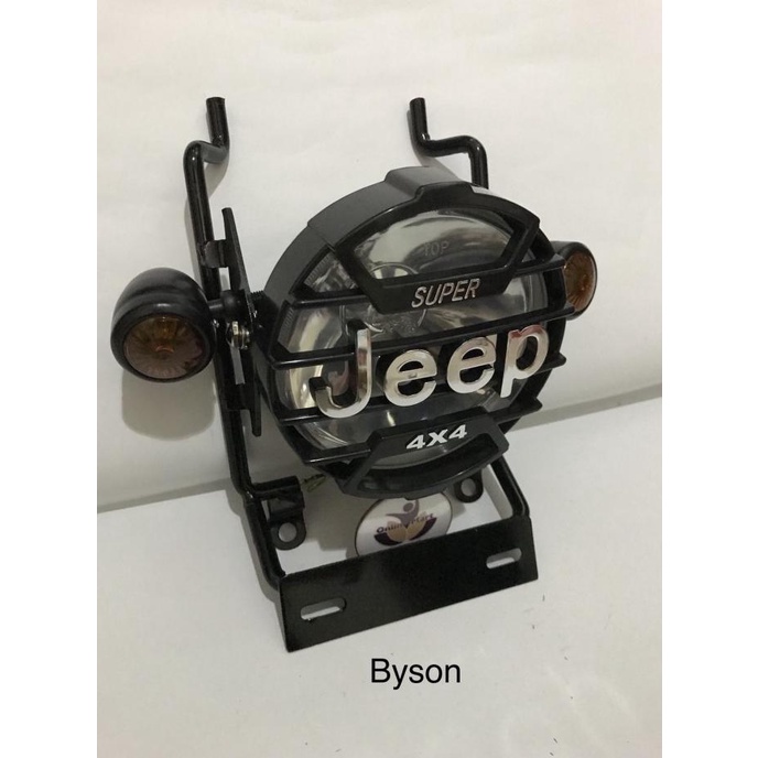 Lampu jeep variasi byson plus breket hitam plus lampu sen