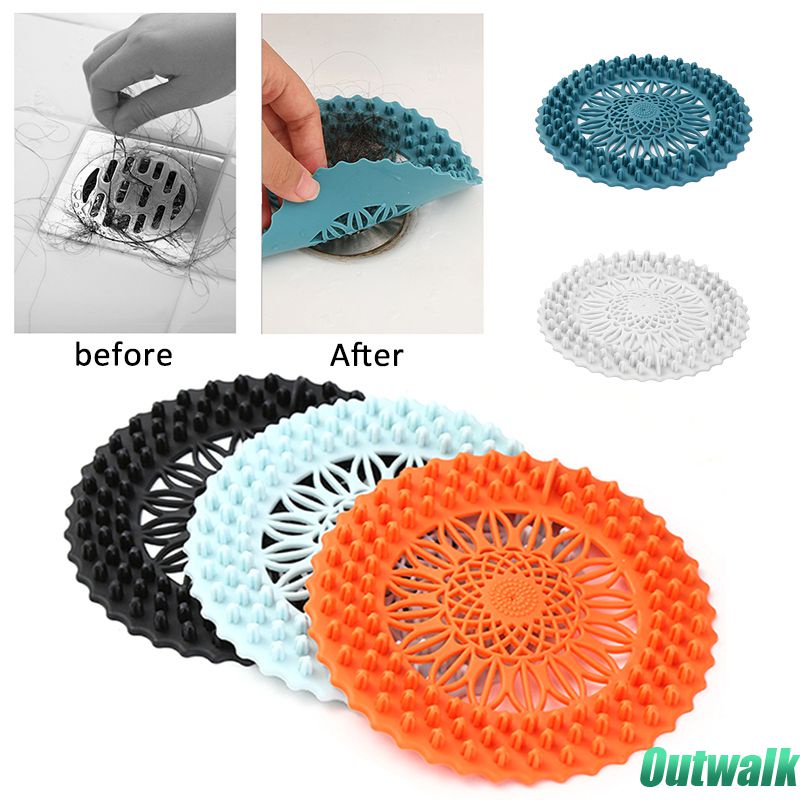 ღ Filter Mesh Saluran Pembuangan Kamar Mandi Dapur Rambut Anti-Blocking Alat Mencuci Sayuran Sampah Wastafel Lantai Drain Cover Filter