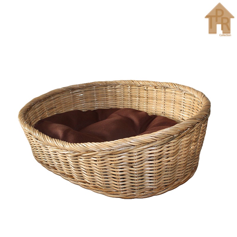 Rotan Pet Basket Keranjang Kucing Anjing Oval D45