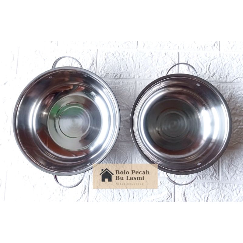 Mangkok Besar Stainless Pegangan / Baskom Pegangan / Mangkok Stainless