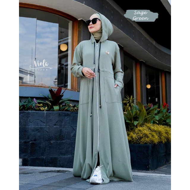 AZQILA HOODIE DRESS / GAMIS HOODIE / DRESS HOODIE / HOODIE MUSLIMAH /FASHION WANITA