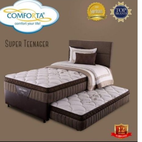 Bed Sorong 2 in 1 Anak Super Teenager Comforta Latex Bed Dorong Springbed