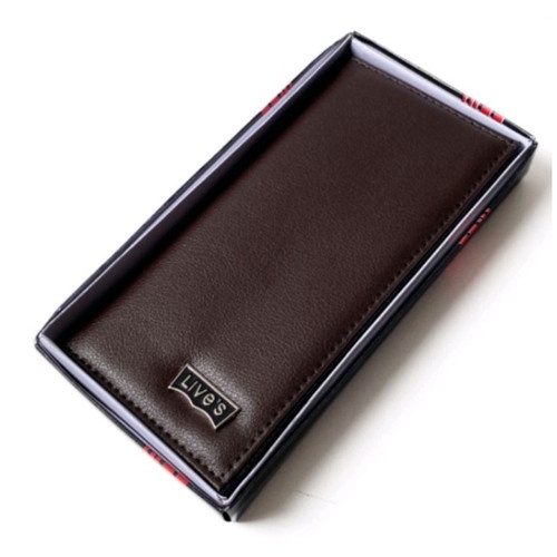 DOMPET PRIA PANJANG UNISEX BIFOLD KULIT SINTETIS FREE  BOX